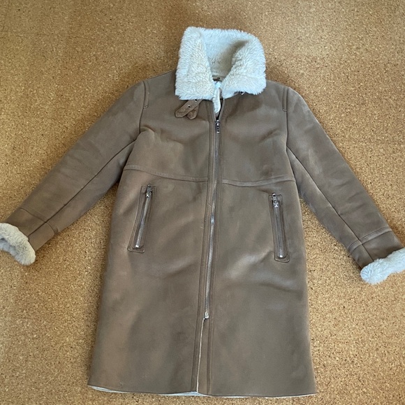 Zara Tan Shearling Coat - Picture 7 of 17